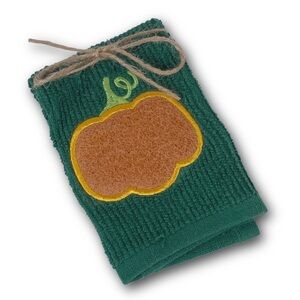 MÜkitchen SCRUBSY Green Ribbed Dish Cloth Rag with Pumpkin Scrubber